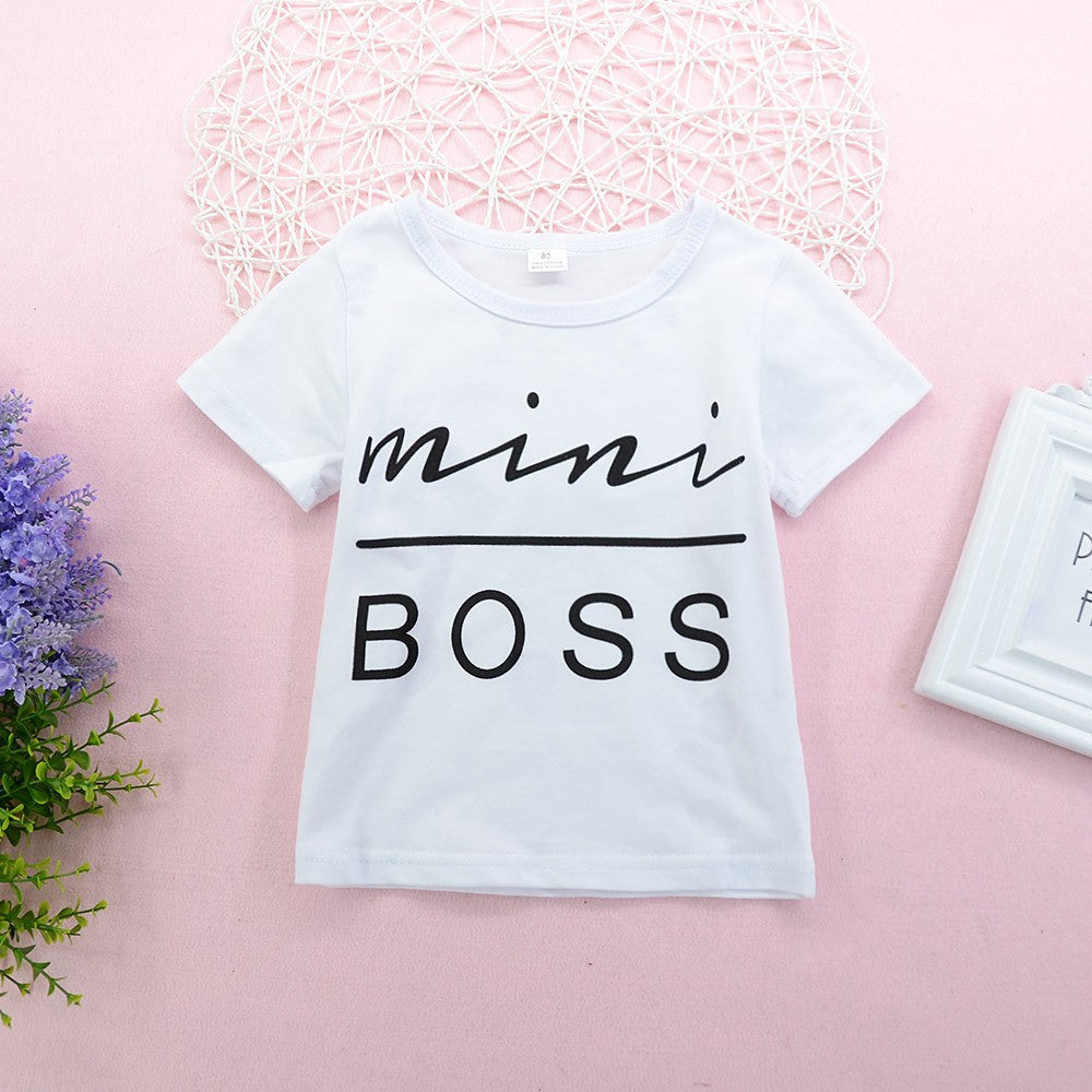 Girls MINI BOSS Graphic Tee and Skirt Set