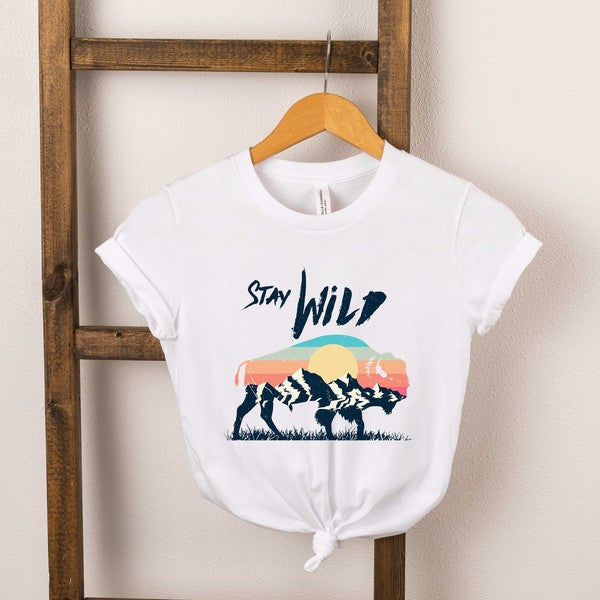 Stay Wild Buffalo Toddler Short Sleeve Graphic Tee