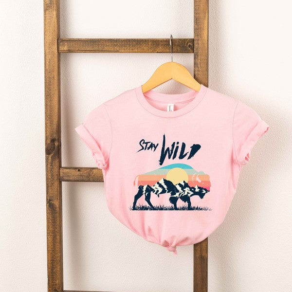 Stay Wild Buffalo Toddler Short Sleeve Graphic Tee