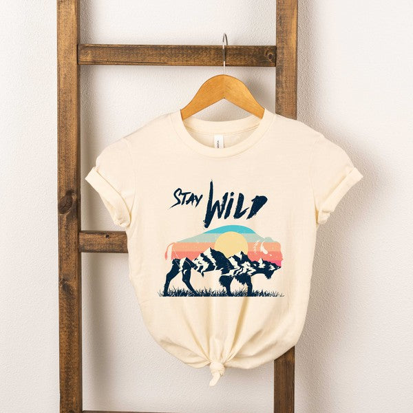 Stay Wild Buffalo Toddler Short Sleeve Graphic Tee