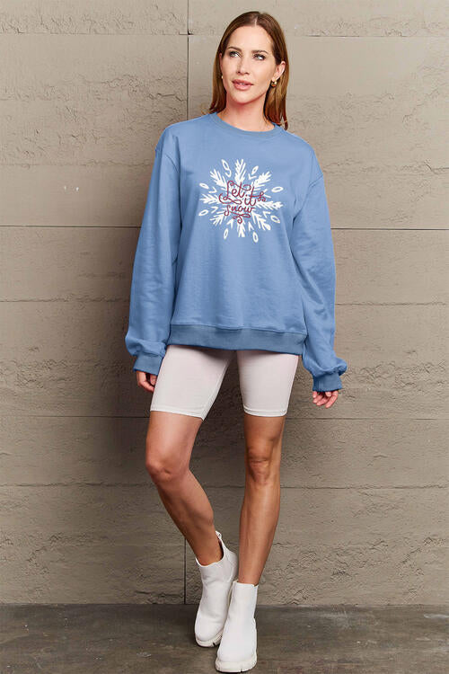 Simply Love Full Size LET IT SNOW Long Sleeve Sweatshirt