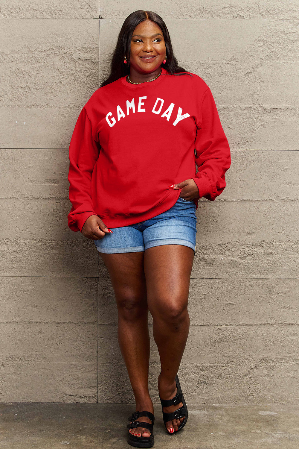 Simply Love Full Size GAME DAY Graphic Sweatshirt